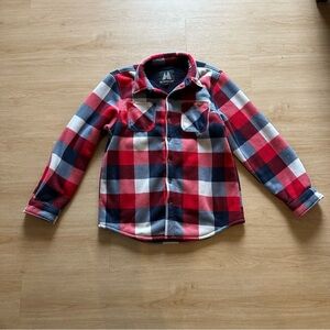 Montfort Fleece Lined Plaid Soft Fuzzy Sherpa Shacket Lined Button Down Shirt